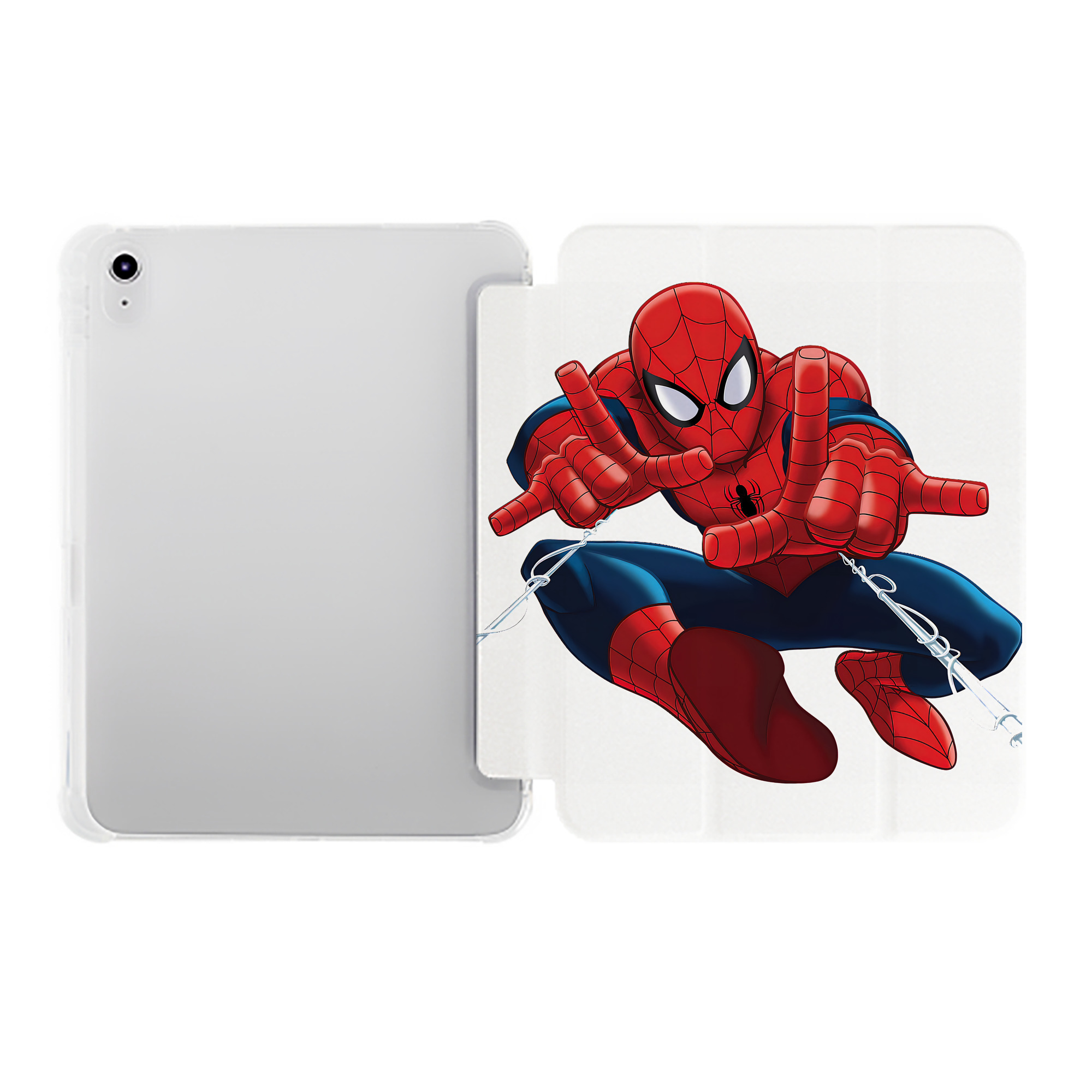 （画像用） Spider Man スパイダーマン IPad ケース ペン収納付き 三つ折りスタンド PUレザー×シリコン 対応機種9.5/10.5/10.9インチ
